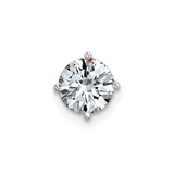 Image of 14K White Gold 1ct. 6.5mm Round D E F Pure Light Moissanite Solitaire Slide Pendant
