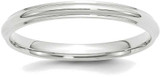 Image of 14K White Gold 2.5mm Half Round with Edge Band Ring