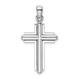 Image of 14k White Gold 2-D Beveled Stick Cross Pendant