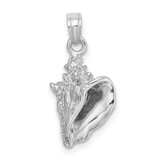 Image of 14k White Gold 3-D Conch Shell Pendant