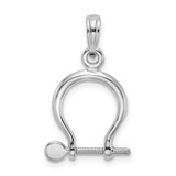 Image of 14k White Gold 3-D Small Shackle Link Screw Pendant