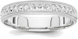 Image of 14K White Gold 3mm Design Etched Wedding Band Ring