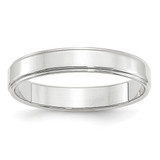 Image of 14K White Gold 4mm Flat with Step Edge Band Ring