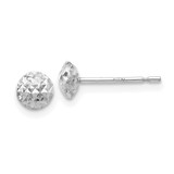 Image of 14k White Gold 5 mm Puff Circle Stud Earrings
