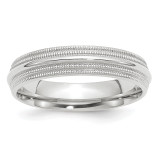 Image of 14K White Gold 5mm Double Milgrain Comfort Fit Band Ring