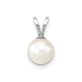Image of 14K White Gold 6-7mm Round White Saltwater Akoya Pendant
