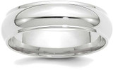 Image of 14K White Gold 6mm Half Round with Edge Band Ring