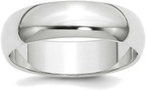 Image of 14K White Gold 6mm Half-Round Band Ring
