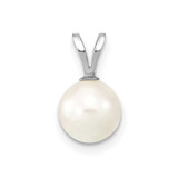 Image of 14K White Gold 7-8mm Round White Saltwater Akoya Pendant