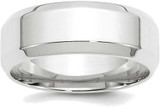 Image of 14K White Gold 8mm Bevel Edge Comfort Fit Band Ring