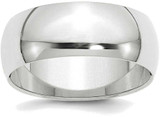 Image of 14K White Gold 8mm Half-Round Band Ring
