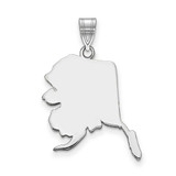 Image of 14K White Gold Alaska State Pendant