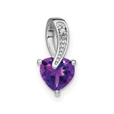 Image of 14k White Gold Amethyst and Diamond Heart Pendant PM7009-AM-001-WA