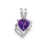 Image of 14k White Gold Amethyst and Diamond Pendant PM7002-AM-001-WA