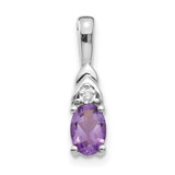 Image of 14k White Gold Amethyst Diamond Pendant XBS229