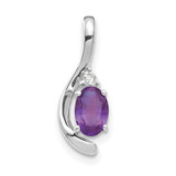 Image of 14k White Gold Amethyst Diamond Pendant XBS373