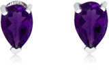 Image of 14K White Gold Amethyst Pear-Shaped Earrings