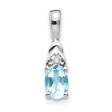 Image of 14k White Gold Aquamarine Diamond Pendant XBS240