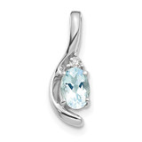 Image of 14k White Gold Aquamarine Diamond Pendant XBS384