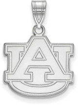 Image of 14K White Gold Auburn University Medium Pendant by LogoArt (4W003AU)