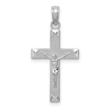 Image of 14k White Gold Beveled Tipped Crucifix Pendant