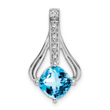Image of 14K White Gold Blue Topaz & Diamond Pendant PM7032-BT-002-WA