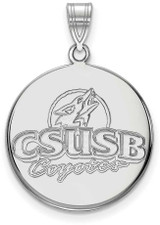 Image of 14K White Gold California State University San Bernardino Large LogoArt Pendant