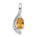 Image of 14k White Gold Citrine Diamond Pendant XBS402