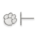 14K White Gold Clemson University X-Small Post Earrings by LogoArt
