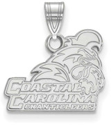 Image of 14K White Gold Coastal Carolina University Small Pendant by LogoArt (4W017CCU)