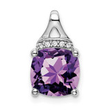 Image of 14K White Gold Cushion Amethyst & Diamond Pendant PM7043-AM-002-WA