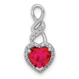 Image of 14k White Gold Diamond and .75ctw Ruby Heart Slide Pendant