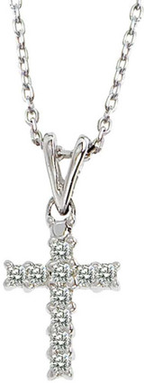 Image of 14K White Gold Diamond Cross Pendant (Chain NOT included) (CM-P7061W)