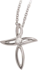 Image of 14K White Gold Diamond Cross Pendant (Chain NOT included) (CM-P7706XW)