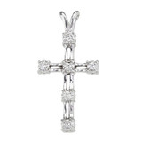 Image of 14K White Gold Diamond Cross Pendant (Chain NOT included) (CM-P8995W)