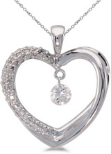 Image of 14K White Gold Diamond Dashing Diamonds Pendant (Chain NOT included) (CM-P8827W)