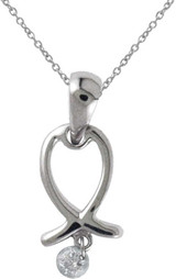 Image of 14K White Gold Diamond Dashing Diamonds Pendant Style 5 (Chain NOT included)
