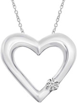 Image of 14K White Gold Diamond Heart Pendant (Chain NOT included) (CM-P7283W)