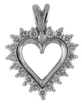 Image of 14K White Gold Diamond Heart Pendant (Chain NOT included) (CM-RM385FCW)