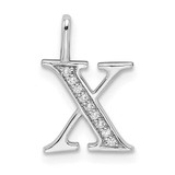 Image of 14K White Gold Diamond Initial X Pendant