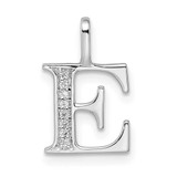 Image of 14K White Gold Diamond Letter E Initial Pendant PM8365E-003-WA