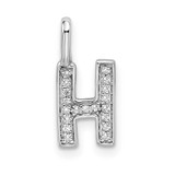Image of 14K White Gold Diamond Letter H Initial Pendant PM8367H-007-WA