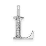 Image of 14K White Gold Diamond Letter L Initial Pendant PM8365L-003-WA