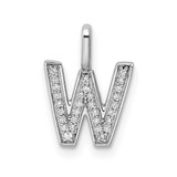 Image of 14K White Gold Diamond Letter W Initial Pendant PM8367W-009-WA
