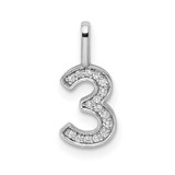 Image of 14K White Gold Diamond Number 3 Pendant PM8370-3-006-WA