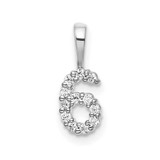 Image of 14K White Gold Diamond Number 6 Pendant PM8369-6-011-WA