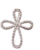Image of 14K White Gold Diamond Open Cross Pendant (Chain NOT included)