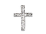 Image of 14K White Gold Diamond Scroll Cross Pendant (Chain NOT included)
