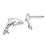 Image of 13mm 14K White Gold Dolphin Stud Earrings