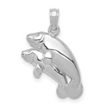 Image of 14K White Gold Double Manatee Pendant